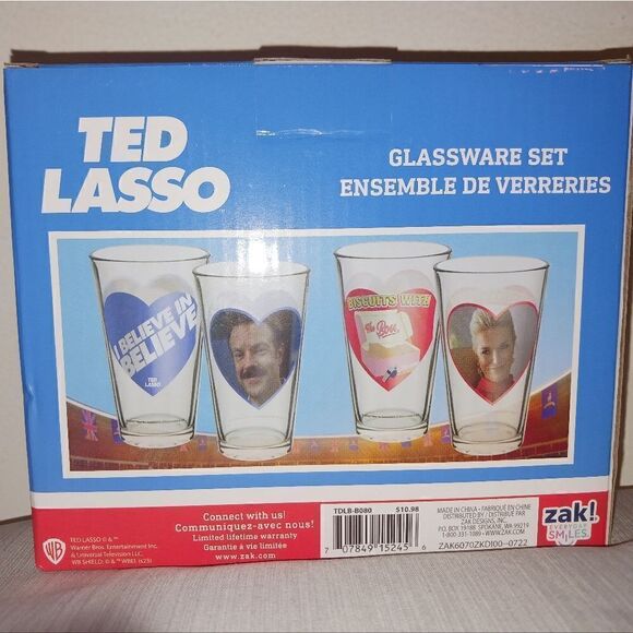 Ted Lasso 2-piece Glass Set 16oz Zak Designs - Picture 4 of 4